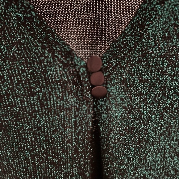 FREE PEOPLE EMMALINE metallic green cardigan. NWT Size XS - Picture 6 of 6